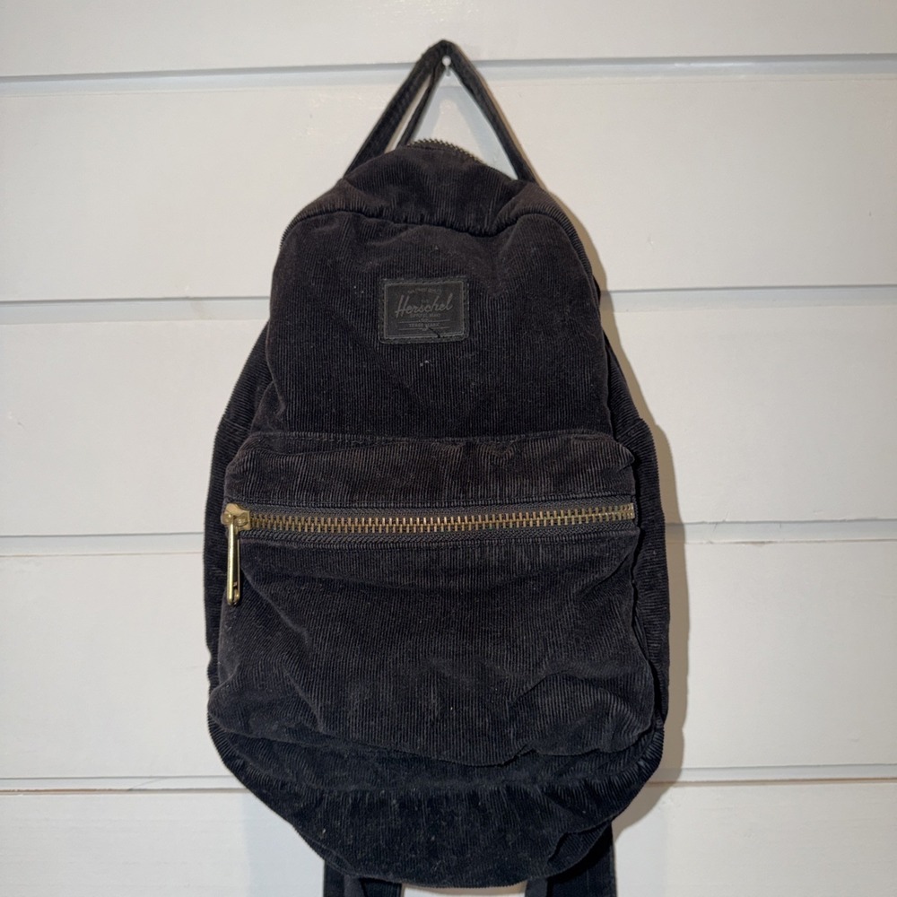 Hershel Small‎ Black Corduroy Mini Back PackGW995